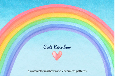 Cute Rainbow.Watercolor