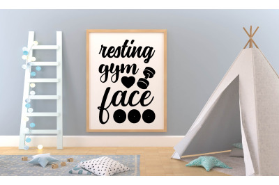 resting gym face svg design