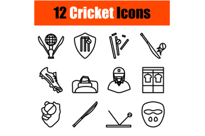 Cricket Icon Set