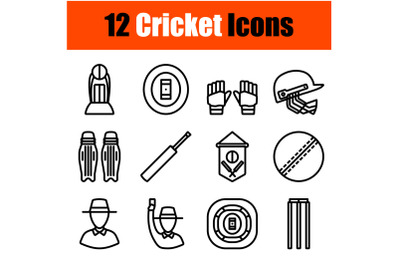 Cricket Icon Set