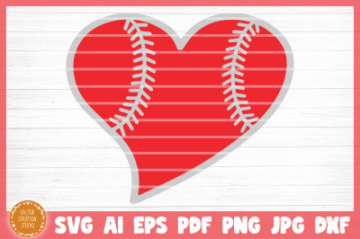 Love Baseball Heart SVG Cut File