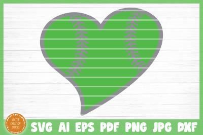 Softball Heart SVG Cut File