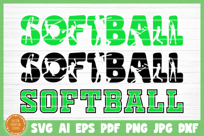 Softball Symbols Word SVG Cut File