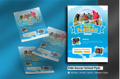 Kids Soccer School Flyer Brochure Template