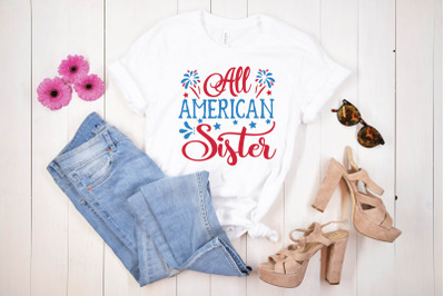 all american sister svg design