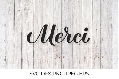 Merci. Thank you calligraphy hand lettering in French