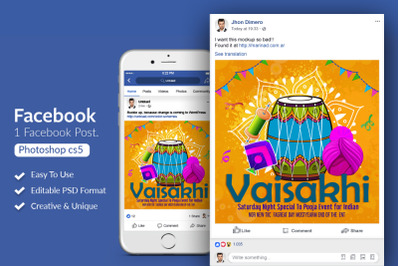 Happy Baisakhi Indian Festival FB Post