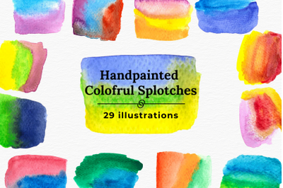 Colorful Watercolor Splotches, Logo Watercolor Elements