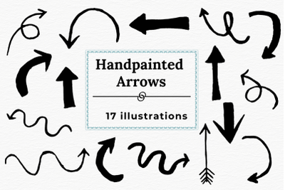 Handpainted Inky Watercolor Arrows PNG