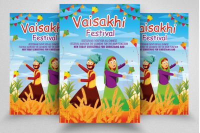 Happy Baisakhi Indian Flyer Template