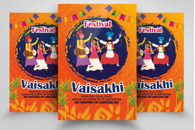 Happy Baisakhi Indiain Flyer Template