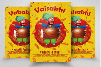 Happy Baisakhi Indiain Event Flyer Template