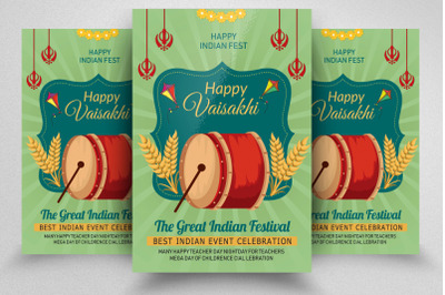 Happy Baisakhi Indiain Event Flyer Psd