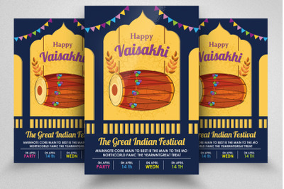 Happy Baisakhi Event Flyer Template