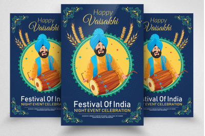 Happy Baisakhi Festival Flyer/Poster