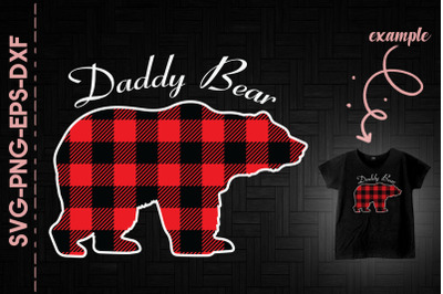 Daddy Bear Red Plaid Christmas Family