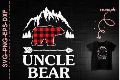 Uncle Bear Red Plaid Christmas Family