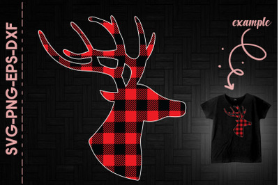 Oh Deer Red Plaid Christmas Fun Decor