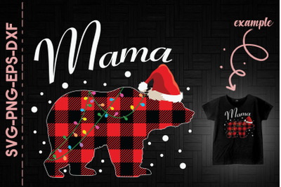 Mama Bear Red Plaid Christmas Family