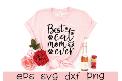 best cat mom ever svg design