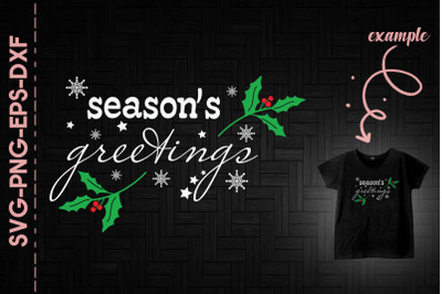 Season&#039;s Greeting Mistletoe Snow Xmas