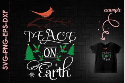 Peace On Earth Cardinal Christmas Decor