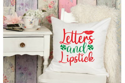 letters and lipstick svg design