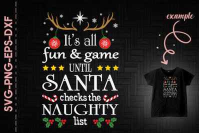 Fun And Game Santa Check Naughty List