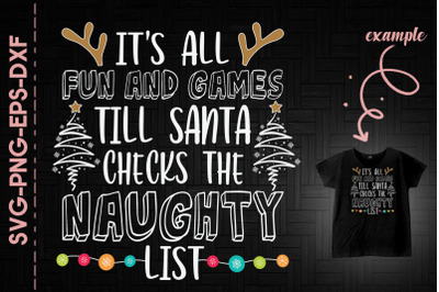 Christmas Santa Checks Naughty List