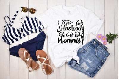 hooked on mommy svg design