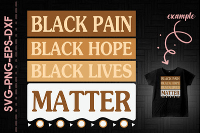 Black Pain Black Hope Black Lives Matter