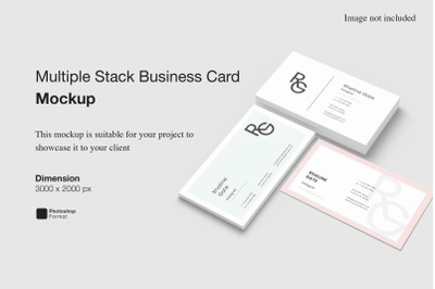 Multiple Stack Business Card Mockup