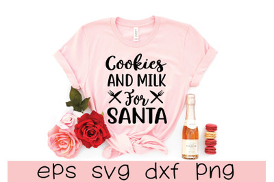 cookies and milk for santa svg design