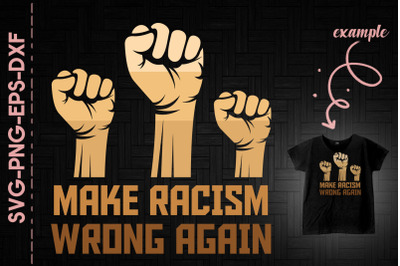 Make Racism Wrong Again Melanin Fists