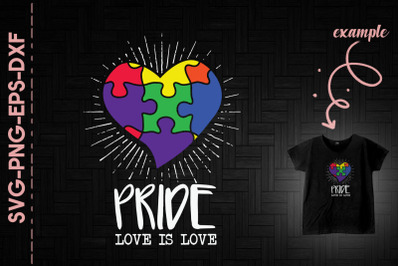 Autism Love Is Love Puzzle Heart