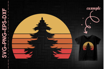 Retro Tree Sunset Background