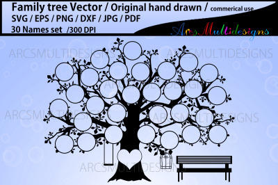 30 spots family tree vector