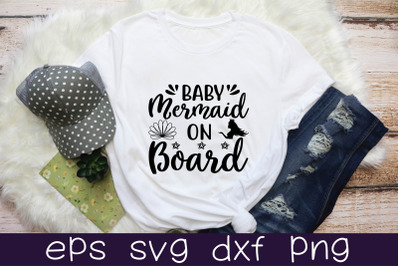 baby mermaid on board svg design