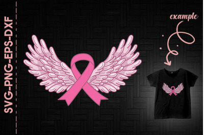 Pink Ribbon Angel Wings Breast Cancer