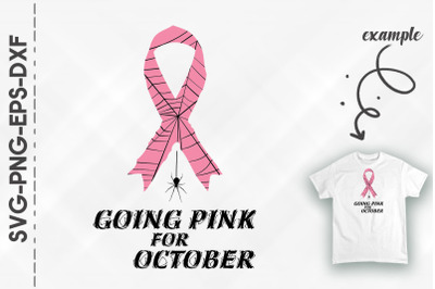 Going Pink For October Ribbon Spider