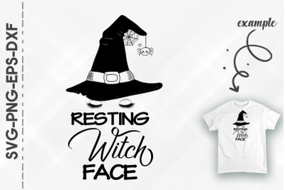 Resting Witch Face Witch Hat Halloween