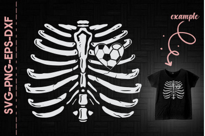 Soccer At Heart Skeleton Ribs Halloween