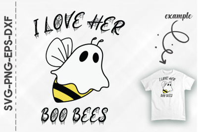 I Love Her Boo Funny Halloween Bee