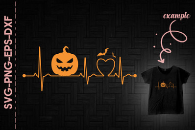 Halloween Vibe Heartbeat Pumpkin Love