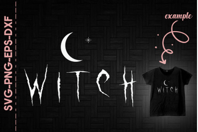 Witch Under The Moon And Star Halloween