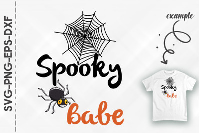 Spooky Babe Spider Web Funny Halloween