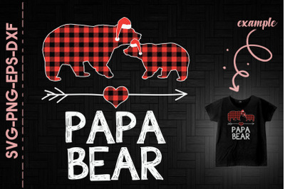 Papa Bear Red Plaid Christmas Bear Gift