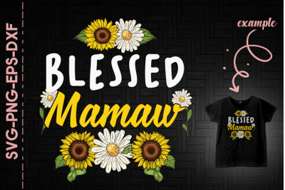 Blessed Mamaw Flowers Decor Christmas