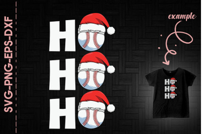 Ho Ho Ho Baseball Chritsmas Hat Funny