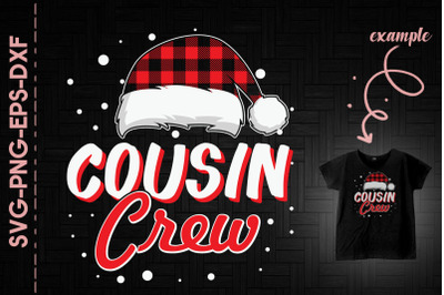 Cousin Crew Red Plaid Santa Christmas